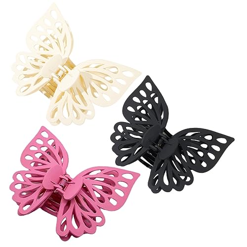 DRESSOOS 3stücke Große Schmetterlings-haarklammern Für Haar Rutschfeste Haarspangen Schwarz Und Stilvolle Haaraccessoires Für Damen Und Mädchen von DRESSOOS