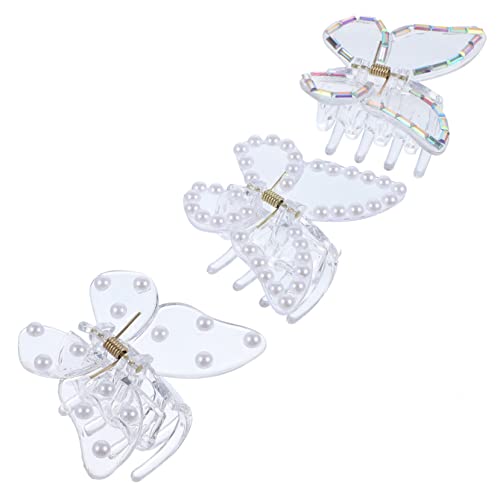 DRESSOOS 3 Stücke Schmetterlings Haarspangen für Damen Kleine Haarclips Rutschfest und Langlebig für Dünnes Haar Praktische Haarklammern für Make Up und Sport von DRESSOOS