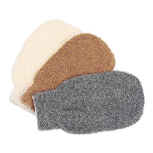 DRESSOOS 3 Stück Peeling Badehandschuhe aus Bambusfaser Exfolierende Duschhandschuhe für Sanfte Hautreinigung für Körper und Gesichtspeeling Hautpflegehandschuhe für Männer und von DRESSOOS