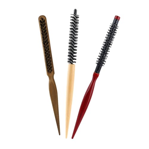 DRESSOOS 3 Stück Teiliges Holz haarbürsten Damen und Herren Ergonomischer Griff Volumizing Lockenbürste und Massagekamm Geeignet für Nasses und Trockenes Haar Langlebiges Stabiles Material von DRESSOOS