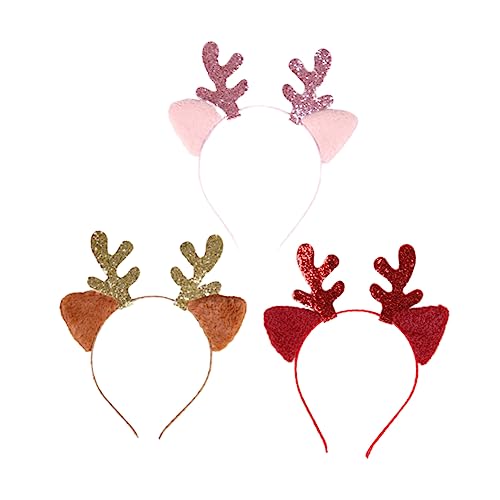 DRESSOOS 3er Set Weihnachts Themen Stirnbänder Mit Rentiergeweih Und Glöckchen Dekorative Kopfbedeckungen Für Und Erwachsene von DRESSOOS