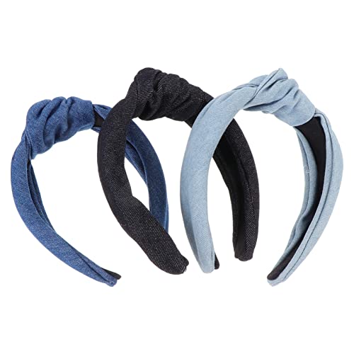 DRESSOOS Vintage- 3 Einfache Denim-stirnbänder Elegante Weibliche Kopfbedeckung Haarnadel Für Frauen von DRESSOOS