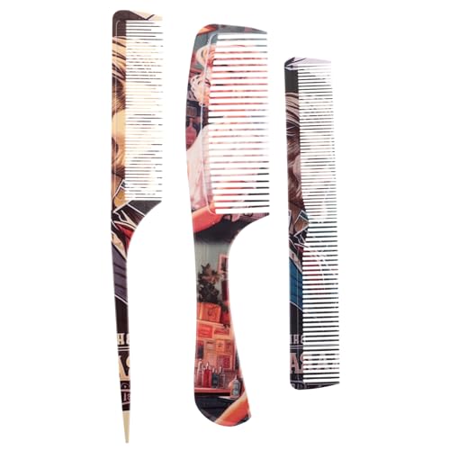 DRESSOOS 3stücke Teiliges Retro Haarschnitt Kamm Set Für Lockiges Haar Multifunktionaler Friseur-kamm Detangler Und Haarschneidewerkzeug Für Damen Tragbar Und Vielseitig Einsetzbar von DRESSOOS