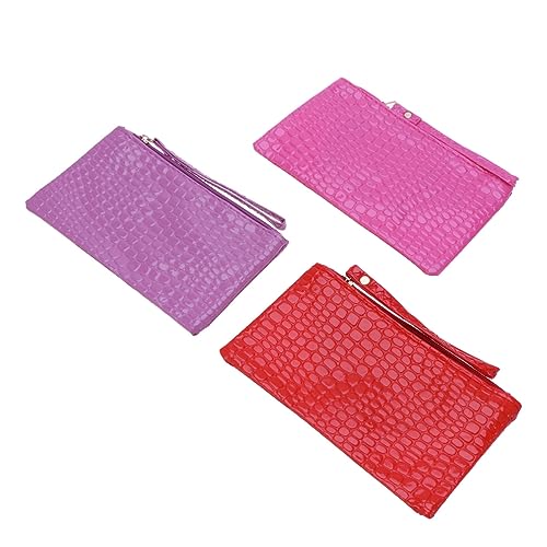 DRESSOOS Schlichte Handtaschen Für Damen 3-teiliges Set Rote Rose Rote Make-up-Tasche Für Den Täglichen Gebrauch Und Besondere Anlässe von DRESSOOS