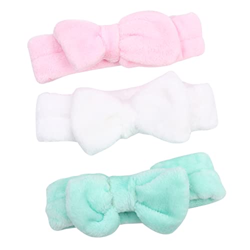 DRESSOOS 3-teiliges Damen-stirnband Aus Fleece Für Die Gesichtswäsche Mit Schleife Salon-haargummi-set Elastisch Bequem Für Mädchen DRESSOOS 3-teiliges Damen-stirnband Aus Fleece Für Die Gesichtswäsche Mit Schleife Salon-haargummi-set Elastisch Bequem Für Mädchen von DRESSOOS