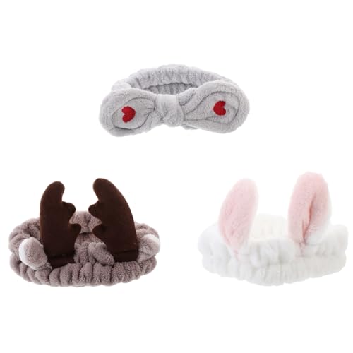 DRESSOOS 3stücke Elastische Haarbands Stirnbänder Für Damen Gesichtwaschen Wellness Make-up Hautpflege Spa Badetuch Wickeltuch Ästhetische Accessoires von DRESSOOS