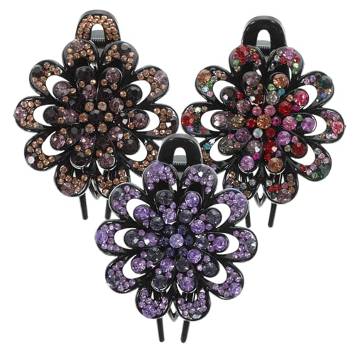 DRESSOOS Elegante Französische Haarspangen 3er-set Mit Strass-haarschmuck Für Damen Flache Clips Zum Stylen DRESSOOS Elegante Französische Haarspangen 3er-set Mit Strass-haarschmuck Für Damen Flache Clips Zum Stylen von DRESSOOS
