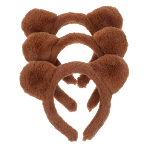 DRESSOOS Stirnband Mit Bärenohren Haarschmuck Für Damen Partykleid Plüsch-stirnband Mit Bärenohren von DRESSOOS