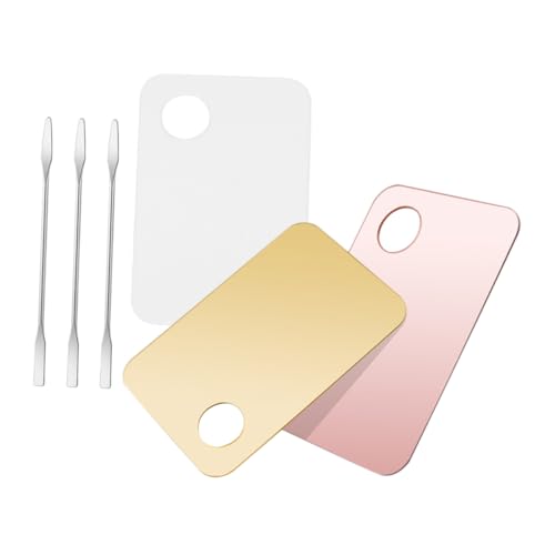 DRESSOOS 3sätze Make-up-mischplatte Mit Spatel Kosmetik-mischtablett Für Foundation Und Lidschatten Make-up-tools Aus Langlebigem Material Praktisch Für Professionelle Und Private von DRESSOOS