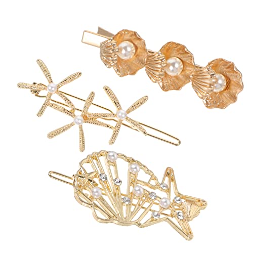 DRESSOOS 3 Stücke Metall Shell Haar Clips Für Frauen Haar Zubehör Mädchen Kopfbedeckungen Barrettes Metall Haarnadel Hohl Haar Clip von DRESSOOS