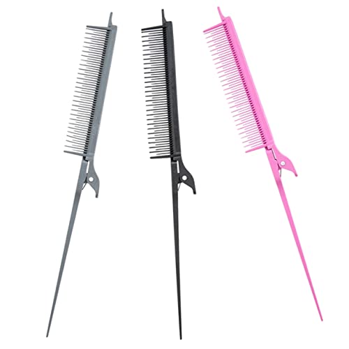 DRESSOOS 3st Hervorhebender Kamm Haarkämme Haarbürste Entwirren Faserkamm Halter Federnd Männer Kämmen Beheizter Kamm Borste Perücke Rattenschwanz-haarkamm Lockenwickler Schuppen Kohlefaser von DRESSOOS