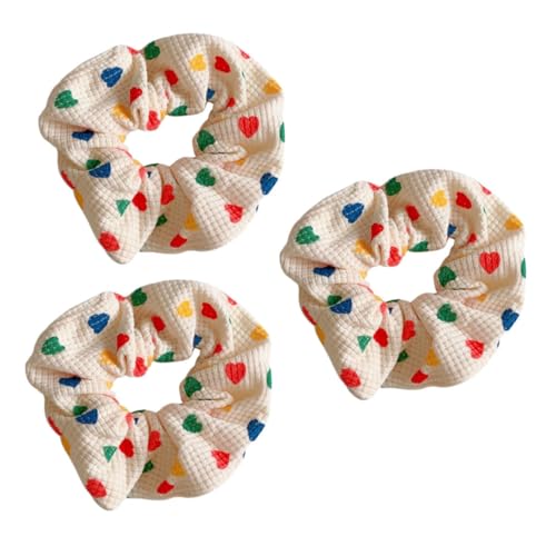 DRESSOOS 3st Liebe Dickdarm Haarring Große Haargummis Ligas Für Die Frau Haargummis Für Mädchen Geflochten Pferdeschwanz-haarseile Satin-haargummis Für Frauen Pferdeschwänze Halter Stoff von DRESSOOS