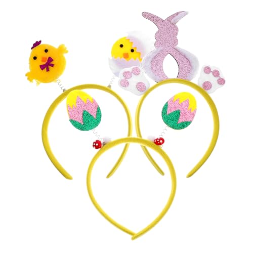 DRESSOOS 3st Osterhasen-stirnband Party-kopfschmuck Karneval Stirnbänder Urlaub Stirnbänder Osterstirnbänder Für Frauen Ei-stirnbänder Urlaubs-stirnband Osterkopfschmuck Haarschmuck Plastik von DRESSOOS