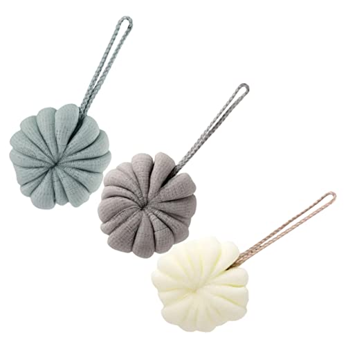 DRESSOOS 3stücke Badeschwämme Aus Luffa Badekugel Für Damen Und Herren Körperwaschkugel Zum Duschen Peelingkugel Für Sanfte Hautreinigung Badezubehör Mit Robustem Band von DRESSOOS