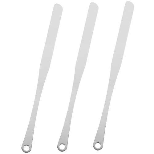 DRESSOOS 3stücke Edelstahl Make-up Spatel Mit Stäben Für Foundation Lidschatten Und Nagellack Mischen Flache Oberfläche Für Einfache Handhabung Und Reinigung von DRESSOOS
