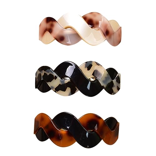 DRESSOOS 3stücke Haarspangen Für Frauen Große Haarspangen Mit Druckknöpfen in Schildpattoptik Haar-accessoire Für Damen von DRESSOOS