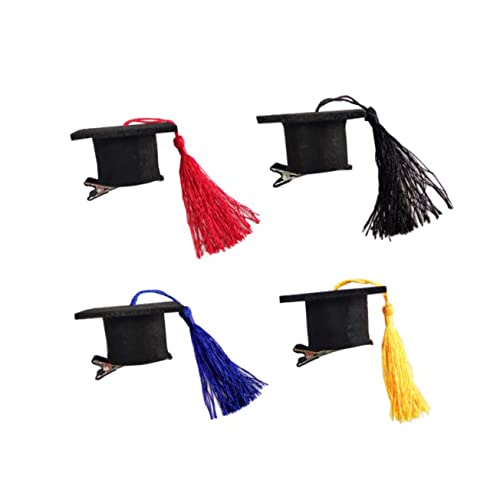 DRESSOOS 3stücke Mini Doktorhut Haarspangen Mit Quaste Rote Abschlussfeier Haaraccessoires Für Erwachsene Und Mädchen Für Graduierungsfeiern Und Festliche Anlässe von DRESSOOS