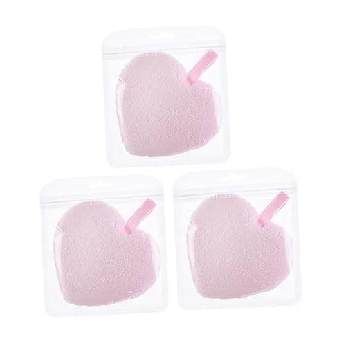 DRESSOOS 3stücke Puderquaste Reinigungspads Make-up-puderquaste Abschminkpad Gesichtsreinigungspad Herzform Reinigungspuffs Kosmetikbedarf Für Frauen Waschbar Und Wiederverwendbar von DRESSOOS
