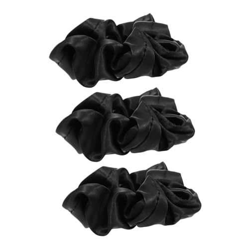 DRESSOOS 3stücke Teiliges Elastische Haargummis Aus Stylische Haarschmuck Für Damen Und Mädchen Für Pferdeschwanz Und Hochsteckfrisuren Bequem Und Langlebig Schwarz von DRESSOOS