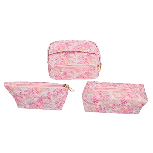 DRESSOOS 3stücke Teiliges Pu-waschtasche Wasserdichter Kosmetik Organizer Für Reisen Mit Großem Stauraum Und Kreativen Designs Für Toilettenartikel Und Persönliche Pflegeprodukte von DRESSOOS