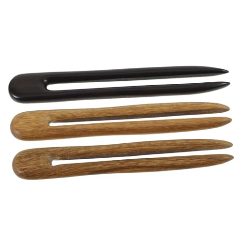 DRESSOOS 3stücke U-haarnadel Aus Holz Retro Design Dekorative Haarpin Für Frauen Handgefertigt Aus Ebenholz Und Sandelholz Natürlicher Duft Sanft Zu Haaren von DRESSOOS