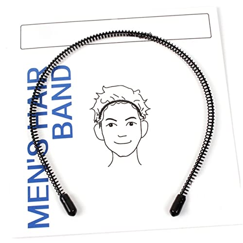 DRESSOOS 3stücke Haarband Schwarz Für Damen Und Herren Sport Haarreif in Spiralform Unisex Unsichtbares Stirnband Wellenförmiges Haarschmuck Für Langes Haar Und von DRESSOOS