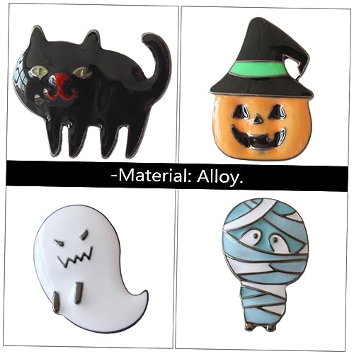 DRESSOOS 4 Halloween Broschen Teiliges aus Langlebiger Legierung Einzigartige Kostüm Anstecknadeln Hitzebeständig Passend für Shirts Röcke Jeans für Halloween Partyaccessoires von DRESSOOS