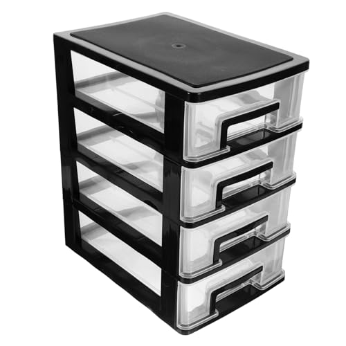 DRESSOOS 4 Layer Transparente Schubladen Aufbewahrungsbox Aus Mini Kosmetik Organizer Für Schreibtisch Multifunktionale Aufbewahrungslösung Und Transparent von DRESSOOS