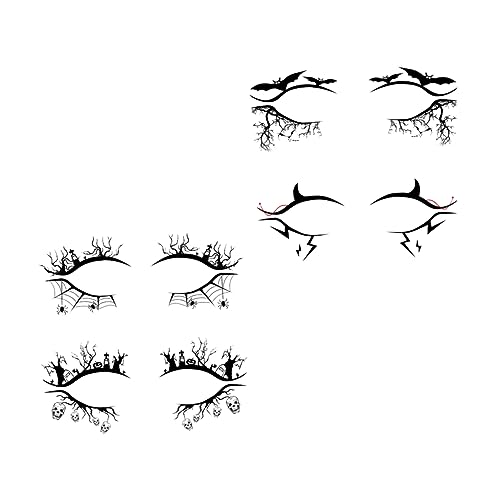 DRESSOOS 4paare Halloween Augenaufkleber Selbstklebende Eyeliner Decals Mit Spinnen Und Fledermausdesigns Für Kostümpartys Und Maskeraden Einfach Anzuwenden Für Festliche Anlässe von DRESSOOS