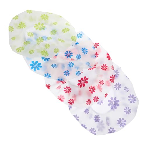 DRESSOOS 4stücke Duschhaube Damen Wiederverwendbare Wasserdichte Badekappen Mit Punktmuster Für Lange Lockige Haare Leicht Und Strapazierfähig Für Täglichen Gebrauch Und Reisen von DRESSOOS