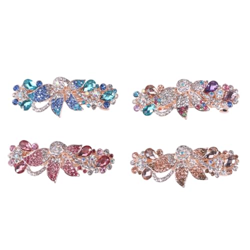 DRESSOOS 4er Set Damen Haarspangen Aus Rhinestones Herz Designs Retro Haarclips Modische Haaraccessoires Verschiedenen Farben Für Frauen Und ädchen von DRESSOOS
