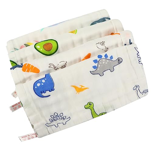 DRESSOOS 4stücke Cartoon-muster Baumwoll Gesichtstuch Hautfreundlich Wasser-absorbierend Waschlappen Handtuch von DRESSOOS