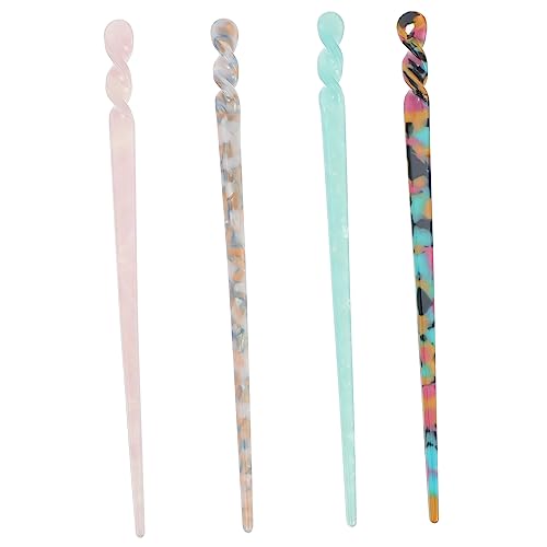 DRESSOOS Haarnadeln 4er-Set Haarstäbchen glatte Kanten Haarstäbe für Frauen und Mädchen kein Beschädigungsdesign für Lesezeichen von DRESSOOS