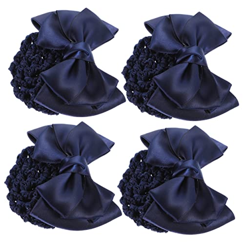DRESSOOS 4stücke Haarnetz Mit Schleife Und Clip Für Frauen Dutt-haarnetz Für Mädchen Elegantes Design Als Haarschmuck Für Alltag Und Tanz von DRESSOOS