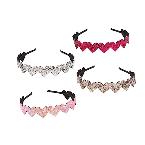 DRESSOOS 4stücke Glitzernde Herzförmige Kinderhaarreifen Modische Haarschmuck Für Mädchen Leichtes Und Dekoratives Accessoire Für Feste Partys Und Alltagsgebrauch von DRESSOOS