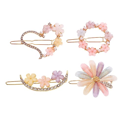 DRESSOOS 4-teiliges Set Mit Haarspangen Mit Blumen Für Mädchen Und Frauen Haarnadeln Mit Blumen Haarspangen Für Den Täglichen Und Besonderen Anlass von DRESSOOS