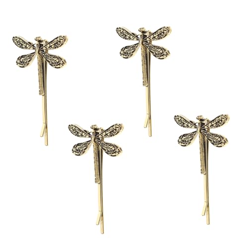 DRESSOOS 4stücke Zinklegierung Libellen-haarspange Mit Strass Für Damen Dekorative Haarspangen Für Party Und Alltag Entenschnabel-haarspange Haarschmuck Mit Libellenmotiv von DRESSOOS