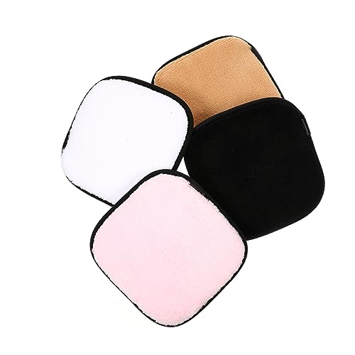 DRESSOOS Make-up Schwämmchen 4er Set Make up Entferner Schwämme Sanfte Gesichtsreinigungspads Aus Ultra Feinen Fasern Waschbare Makeup Removal Puff Hautfarbe Und Waschlappen Microfaser von DRESSOOS