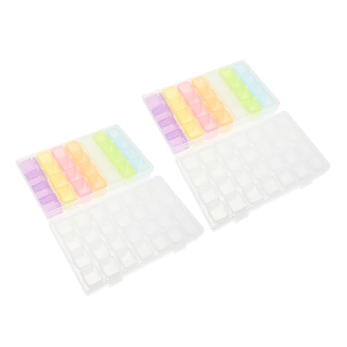 DRESSOOS 4 Stücke Perle Organisatoren Nail Art Lagerung Box Maniküre Zubehör Lagerung Boxen Nagel Charme Organizer Display von DRESSOOS