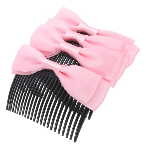 DRESSOOS 4 Stück Schleife Haarnadel Haarkämme für Damen, Accessoires für feines Haar Haarnadel mit französischer Drehung Haarspangen Tiara Haarkämme für Damen Accessoires feines Haar Kamm von DRESSOOS