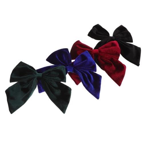 DRESSOOS Einzigartige Flanell Haarnadel Bogen Clips 4 Stücke Mädchen Haar Clips Stilvolle Sicher Geburtstag Neue Jahr von DRESSOOS