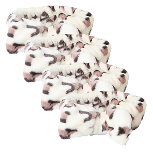DRESSOOS 4stücke Korallen Fleece Stirnband Für Gesicht Waschen Stirnband Hautpflege Haarband Für Make-up Und Spa Benutzung von DRESSOOS