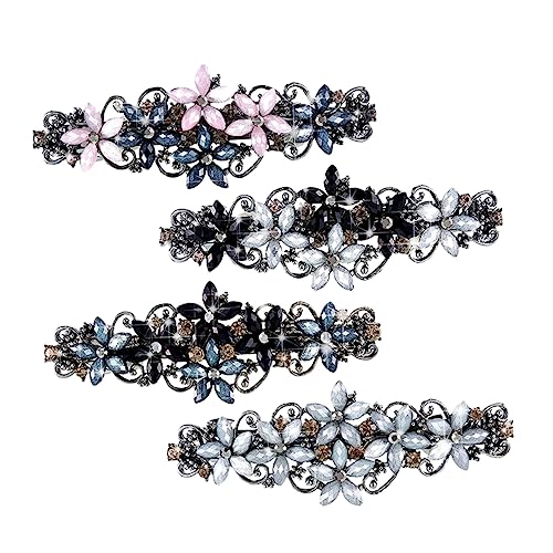 DRESSOOS 4stücke Strass-pferdeschwanzhalter Seitlicher Clip Haarschmuck Für Damen Elegant Vielseitig Für Partys Hochzeiten Und Alltag von DRESSOOS