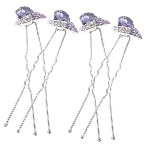 DRESSOOS 4stücke U-förmige Haarnadeln Aus Strass Hochzeits-haarschmuck Für Frauen Elegante Haaraccessoires Für Brautfrisuren Für Hochzeiten Verlobungen Und Partys von DRESSOOS