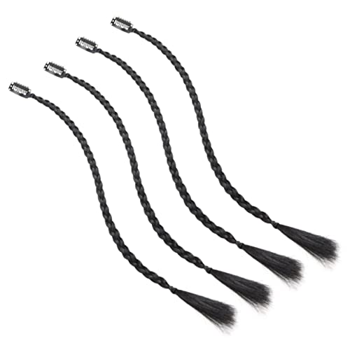 DRESSOOS 4 Stück Teiliges Clip in Haarverlängerungs Geflochtene Lange Zöpfe Künstliche Braids für Frauen Seitlicher Stylische Haarteile für Auffälliges Styling von DRESSOOS