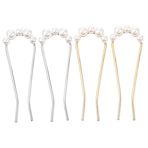 DRESSOOS 4stücke Teiliges U-förmiges Haarnadelset Mit Perlen Elegante Haarschmuck-sticks Für Damen Für Hochzeiten Und Formelle Anlässe Bequem Und Stilvoll Für Jeden Look von DRESSOOS