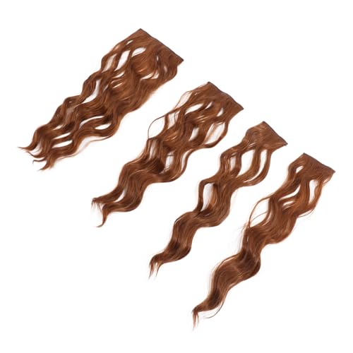 DRESSOOS 4stücke Clip-in Haarverlängerungen Wellig Lockig Hochtemperatur-synthetik Für Frauen Volumen Einfache Anwendung Haarschmuck Für Jeden Anlass von DRESSOOS