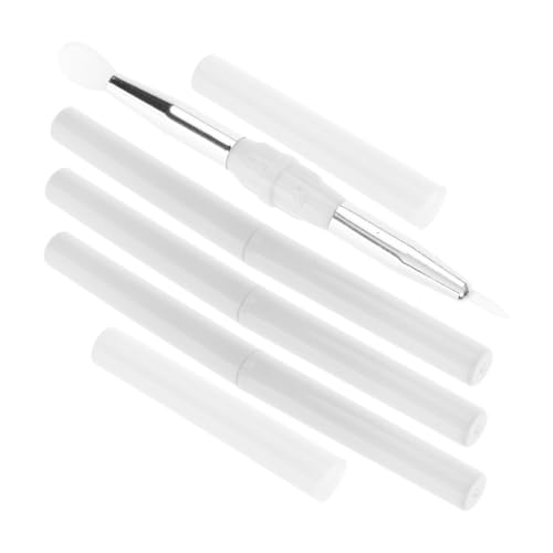 DRESSOOS 4stücke Doppelseitige Silikon-lippenpinsel Mit Abdeckung Teiliges Für Lippenbalsam Und Lidschatten Wiederverwendbare Make-up-applikatoren Für Frauen Und Mädchen Sanft Zur Haut von DRESSOOS