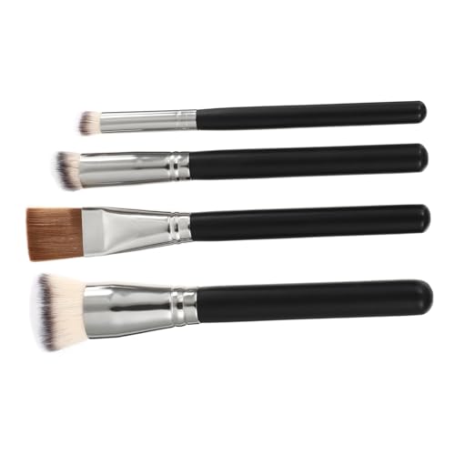 DRESSOOS 4-teiliges Make-up-Pinsel-Set tragbarer Foundation- und Concealer-Pinsel natürlicher gemischter Look für Frauen schwarze Pinsel-Tools DRESSOOS 4-teiliges Make-up-Pinsel-Set tragbarer Foundation- und Concealer-Pinsel natürlicher gemischter Look für Frauen schwarze Pinsel-Tools von DRESSOOS