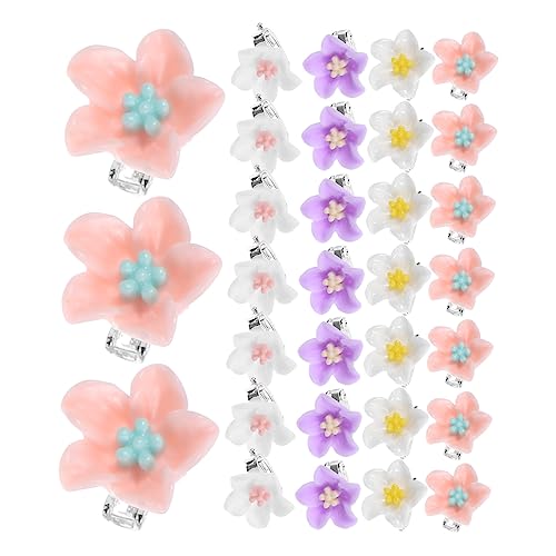 DRESSOOS 40St kleine Blumenhaarnadel kinder haarspangen haarspange kinder Haarspangen frauen süße Haarnadel Haarklammer Haarnadel kleine Clips für Haare Prinzessin Klipp Griffigkeit von DRESSOOS